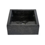 LAVABO CARRÉ À COMPTOIR ENTIÈREMENT POLI - NOIR 40X40X15CM – Image 2