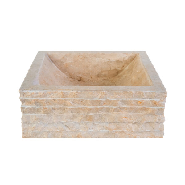 LAVABO CARRÉ ALUR FORME VASQUE - CRÈME 40X40X15CM