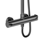 ALONI OPTIMA RONDO RAIN SHOWER SET – THERMOSTATIC – EXPOSED – GUNMETAL - Image 4