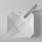 CREAVIT RUBY RB040 WASHBASIN – COUNTERTOP – CERAMIC – WITHOUT OVERFLOW – WITHOUT TAP HOLE – 40X8,5X40 CM – GLOSSY WHITE - Image 3