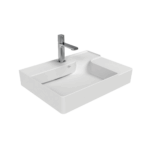 CREAVIT RUBY RB063 WASHBASIN – COUNTERTOP – CERAMIC – WITHOUT OVERFLOW – WITH TAP HOLE – 60X13,5X45 CM – GLOSSY WHITE