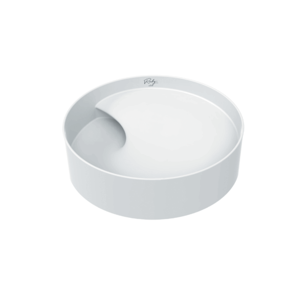 CREAVIT RUBY RB141 WASHBASIN – COUNTERTOP – CERAMIC – WITHOUT OVERFLOW – WITHOUT TAP HOLE – 40X11X40 CM – GLOSSY WHITE