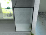 ALONI WALK-IN SHOWER PANEL WITH FRAME 8MM (140X200CM) - MATT BLACK - Image 4