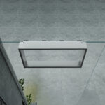 BUILT-UP NICHE FOR SHOWER SCREEN - 4 TOWEL HOOKS - ALUMINIUM - 60X30X8 CM - GLOSSY ALUMINIUM - Image 2