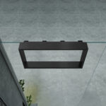 BUILT-UP NICHE FOR SHOWER SCREEN - 4 TOWEL HOOKS - ALUMINIUM - 60X30X8 CM - GUNMETAL - Image 3