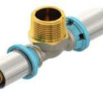 ERFU MULTI-LAYER CRIMP TEE M – 26 MM X 3/4" X 26 MM – PRESS FITTING DVGW CERTIFIED, MULTI-PROFILES U/H/TH