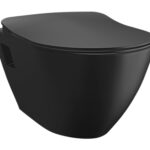 DESIGN HANGING TOILET WITH STAINLESS STEEL BIDET - MATT BLACK