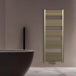 BELRAD HANDDOEKRADIATOR - LINKS-RECHTS/MIDDEN AANSLUITING - 557 WATT - 1600X600CM - GEBORSTELD GOUD - Afbeelding 2