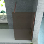 ALONI SHOWER PANEL CHAMPAGNE GLASS WITH COPPER PROFILE (140X200MM) - Image 2