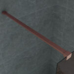 ALONI SHOWER PANEL CHAMPAGNE GLASS WITH COPPER PROFILE (140X200MM) - Image 4