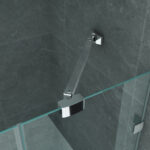 CABINE DE DOUCHE ALONI AVEC PORTE BATTANTE, PANNEAU FIXE ET PANNEAU LATÉRAL - AVEC TRAITEMENT ANTI-CALCAIRE - RÉVERSIBLE - VERRE DE SÉCURITÉ 8MM - 90X120X195 CM - CHROME - VERRE CLAIR – Image 4