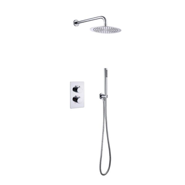 ALONI BUILT-IN THERMOSTATIC SHOWER SET WITH RAIN SHOWER HEAD (Ø25CM) - CHROME