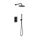 ALONI BUILT-IN THERMOSTATIC SHOWER SET WITH RAIN SHOWER HEAD (Ø25CM) -MAT BLACK