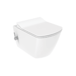 CREAVIT ELEGANT WALL-HUNG TOILET WITH BIDET - RIMLESS - WITH COLD WATER BIDET TAP - WITHOUT TOILET SEAT - GLOSSY WHITE