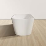 BAIGNOIRE AUTOPORTANTE ALONI RONDO - AVEC VIDANGE ET VIDAGE À CLIC - ACRYLIQUE - 180X80X58 CM - BLANC BRILLANT – Image 4