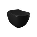 TOILETTE SUSPENDU RIMOFF AVEC PULVÉRISATEUR (BIDET) EN ACIER INOXYDABLE, NOIR MAT