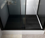 MARANI COMPLETE SHOWER ENCLOSURE WITH SLIDING DOOR - REVERSIBLE - 110X225X80 CM - MATT BLACK - SMOKED GLASS - Image 3