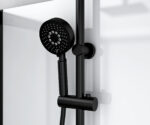 MARANI COMPLETE SHOWER ENCLOSURE WITH SLIDING DOOR - REVERSIBLE - 120X225X90 CM - MATT BLACK - SMOKED GLASS - Image 4