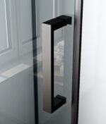 MARANI COMPLETE SHOWER ENCLOSURE WITH SLIDING DOOR - REVERSIBLE - 110X225X80 CM - MATT BLACK - SMOKED GLASS - Image 6