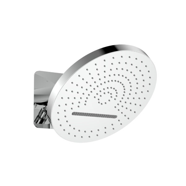 UNIFORMA OVERHEAD SHOWER TROPICAL RAIN XL – 2 SPRAY MODES – WALL MOUNT – WITH BUILT-IN BOX – 32 CM – CHROME