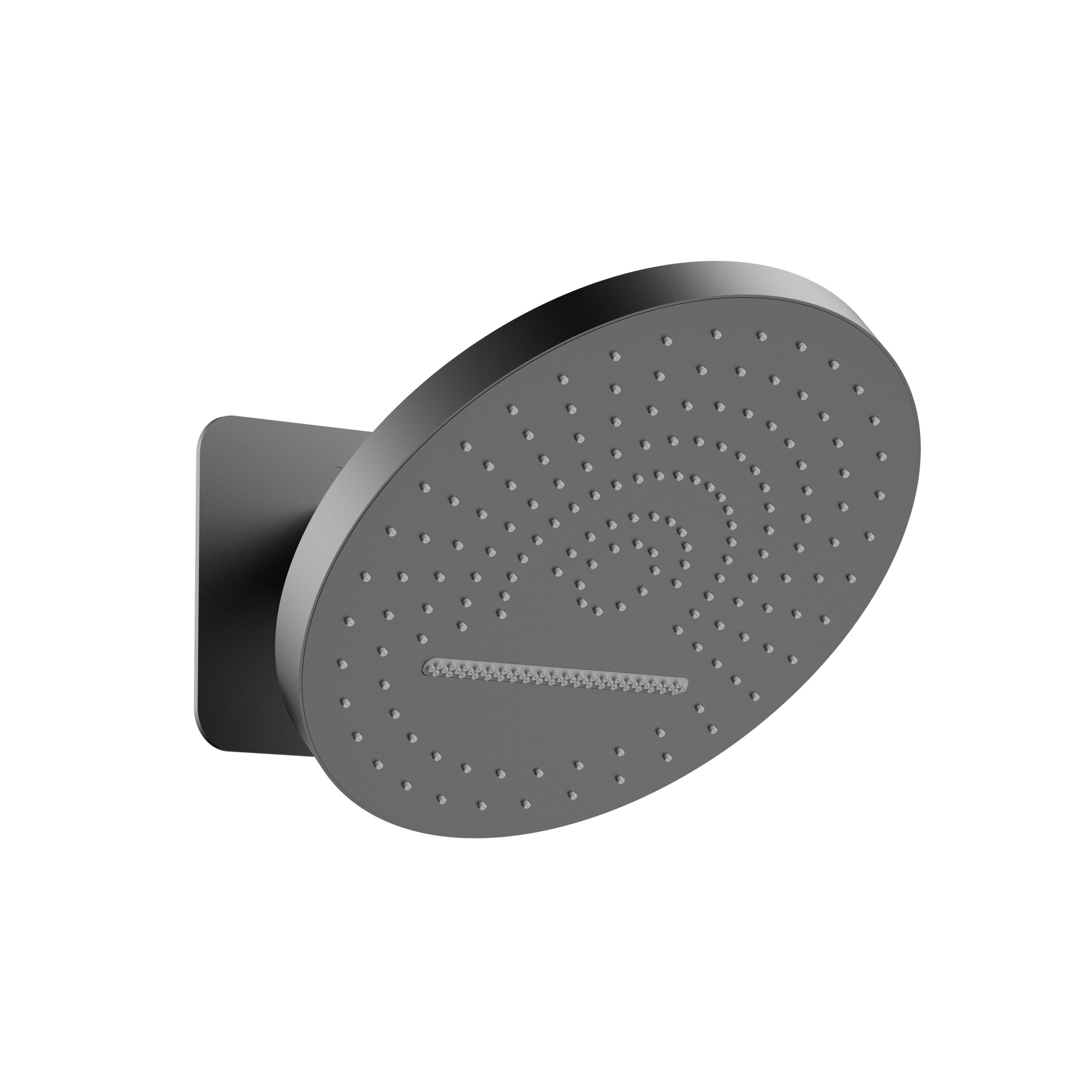 prm0435-gg.jpg UNIFORMA OVERHEAD SHOWER TROPICAL RAIN XL – 2 SPRAY MODES – WALL MOUNT – WITH BUILT-IN BOX – 32 CM – GUNMETAL - Image 1
