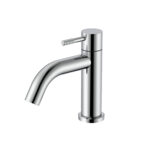 STRIA COLD WATER TAP – REFINED RIBBED HANDLE – WITHOUT WASTE – CHROME