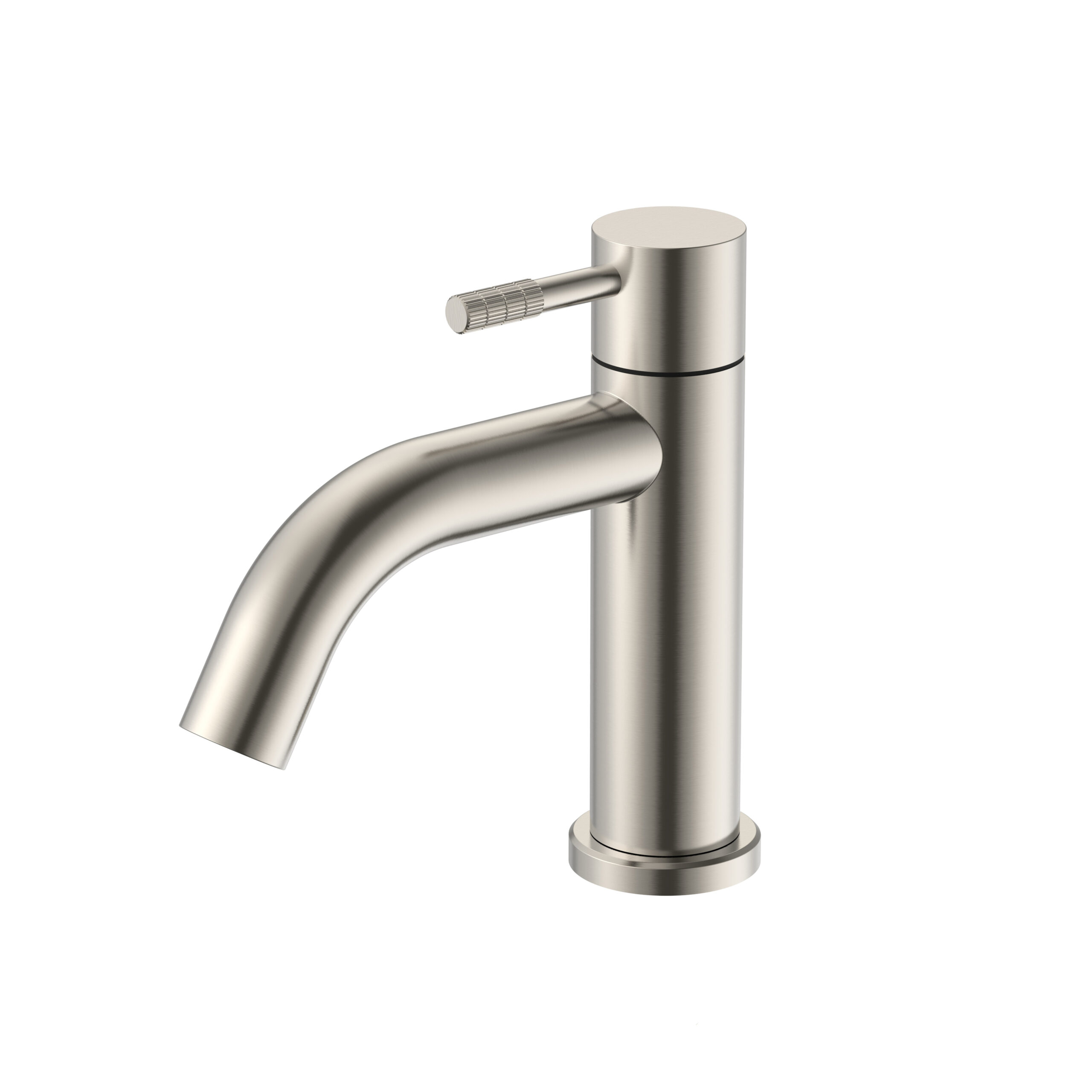 prm9025-rvs.jpg STRIA COLD WATER TAP – REFINED RIBBED HANDLE – WITHOUT WASTE – BRUSHED STAINLESS STEEL - Image 1