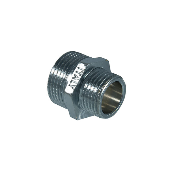 VERCHROOMD MESSING REDUCEERNIPPEL 2245 1"X1/2