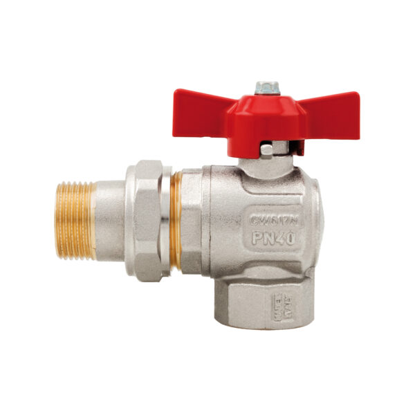 VANNE À SPHÈRE "IDEAL" MF 1" COUDE AVEC RACCORD 298 1"