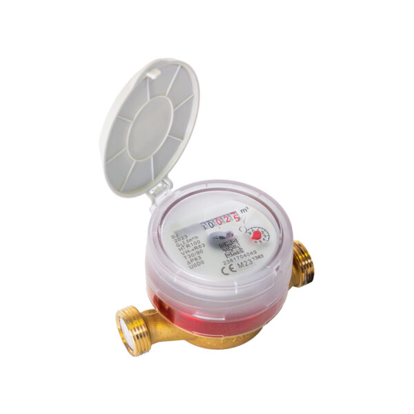 WARMWATERMETER 743 1/2 90° + AFDICHTINGEN + KOPPELINGEN