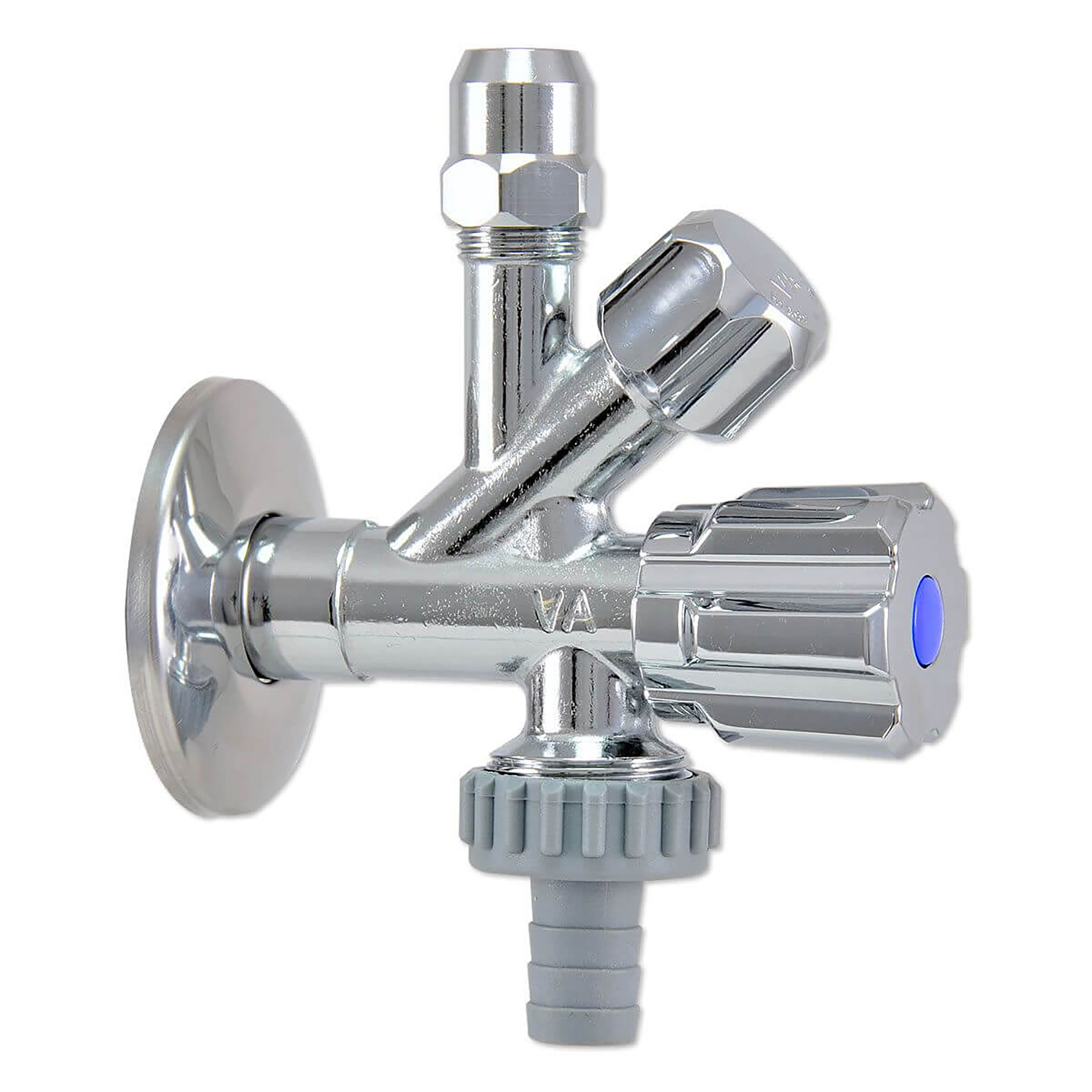 ROBINET D'ARRÊT D'ANGLE LAVABO MACHINE À LAVER AVEC CLAPET ANTI-RETOUR + COUP.D902085