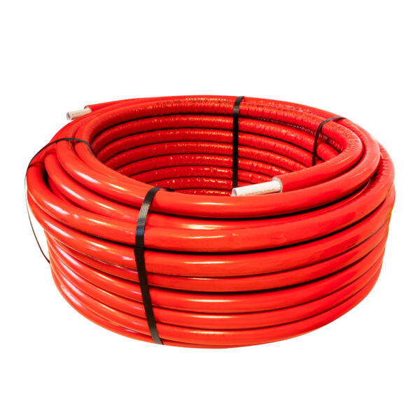 TUYAU MULTICOUCHE PERT-AL-PERT AVEC ISOLATION 6MM PU – 20X2 – 50M - ROUGE