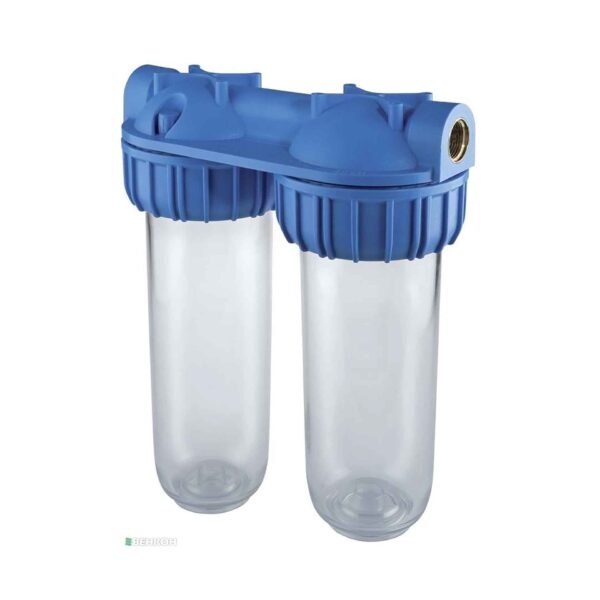 DOUBLE FILTRE 886 CARTOUCHE JETABLE 1" COTON 25Μ + CARTOUCHE CARBONE + CLÉ + VIS + + SUPPORT MURAL (REF ATLAS ZA112T781 )