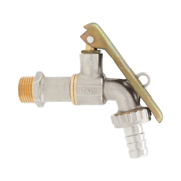 VANNE À SPHÈRE DOUBLE SERVICE CHROMÉE MAT AVEC CADENAS 133 3/4