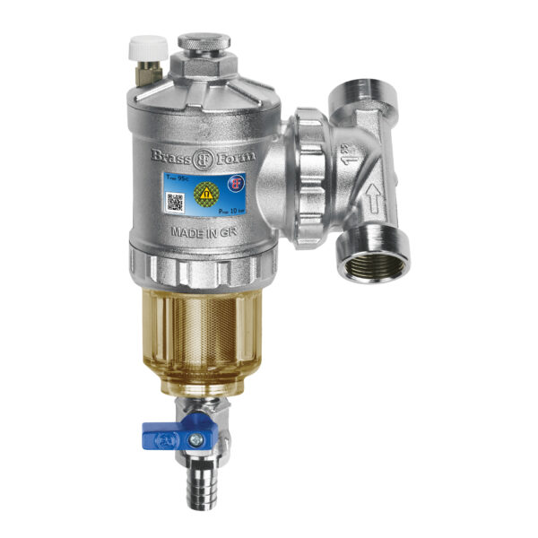 SÉPARATEUR DE SALETÉS AVEC AIMANT TRANSPARENT 95° 6BARS 3/4