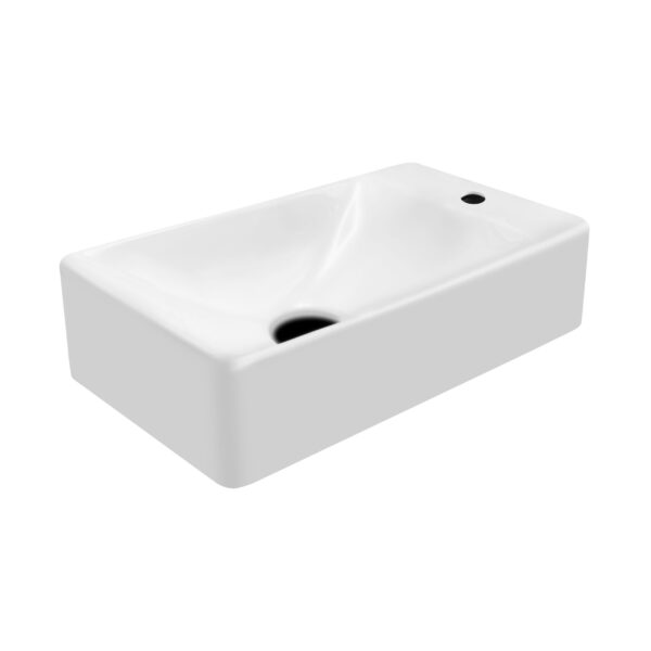 ALONI TOILET BASIN - WITHOUT OVERFLOW - TAP HOLE RIGHT - CERAMIC - 37,5X10,5X22CM - GLOSSY WHITE
