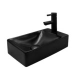 ALONI TOILET BASIN - WITHOUT OVERFLOW - TAP HOLE RIGHT - CERAMIC - 37,5X10,5X22CM - MATT BLACK - Image 2