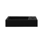 ALONI Lave-mains - Sans trop-plein - TAP HOLE LEFT OR RIGHT - POLYRESIN - 40X10,5X22,5CM - Noir mat
