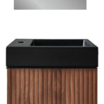 ALONI Lave-mains - Sans trop-plein - TAP HOLE LEFT OR RIGHT - POLYRESIN - 40X10,5X22,5CM - Noir mat – Image 2