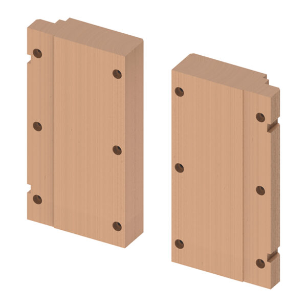 TECEPROFIL HOUTPLATENSET VOOR BEVESTIGING VAN OPKLAPBARE STEUNBEUGELS