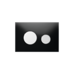 TECELOOP WC-BEDIENINGSPLAAT VAN GLAS VOOR DUOSPOELTECHNIEK, ZWART, TOETSEN GLANZEND CHROOM