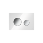 TECELOOP WC-BEDIENINGSPLAAT VAN GLAS VOOR DUOSPOELTECHNIEK, WIT, TOETSEN GLANZEND CHROOM