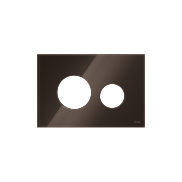 TECELOOP FRONTPLAAT VOOR WC-BEDIENINGSPLAAT, GLAS KOFFIEBRUIN