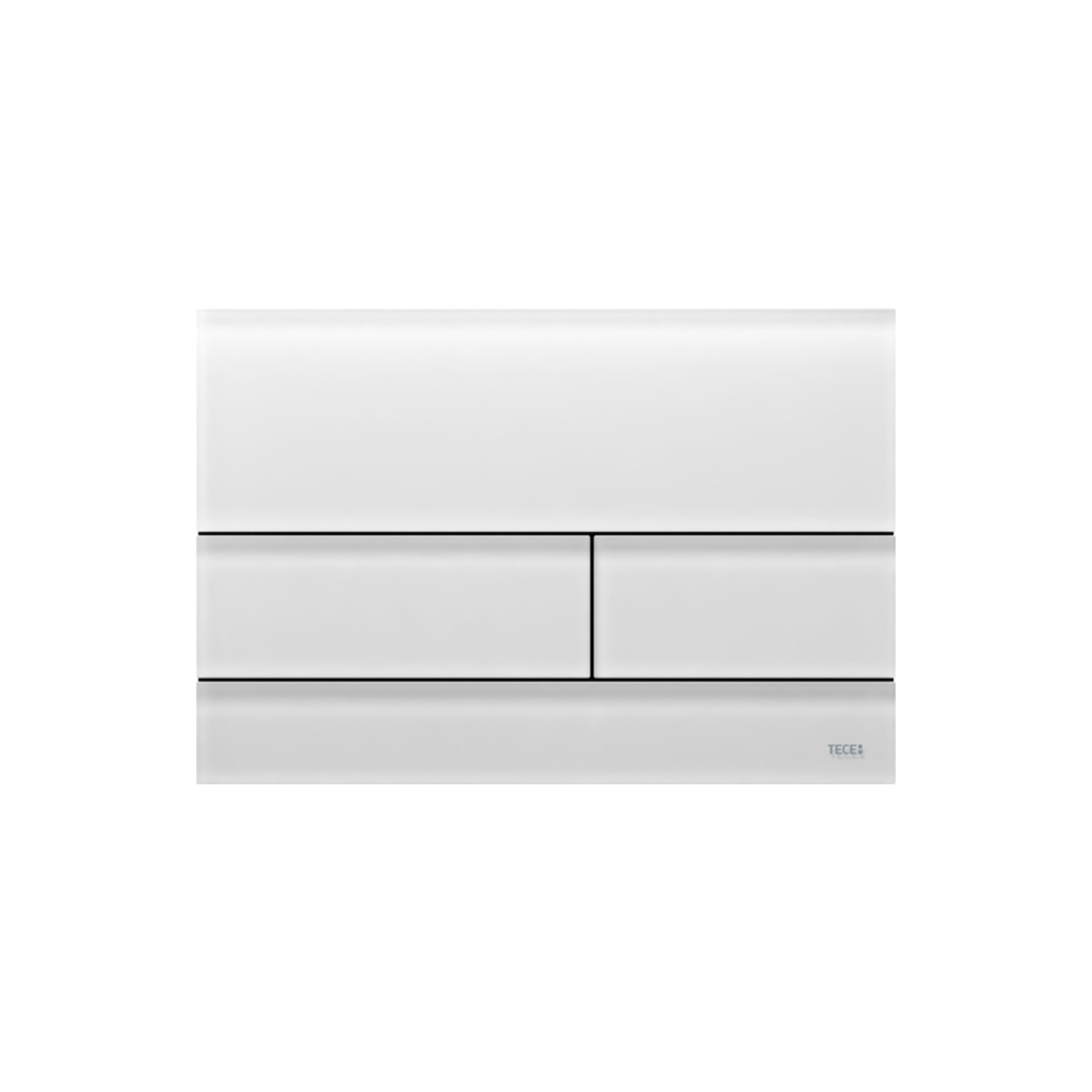 TECESQUARE II GLAZEN TOILETBEDIENINGSPLAAT VOOR DUAL FUSH-TECHNOLOGIE, GLAS SATIJNWIT