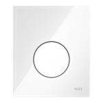 TECELOOP URINOIRBEDIENINGSPLAAT VAN GLAS INCL. CARTOUCHE - GLAS GLANZEND WIT - TOETS GLANZEND WIT