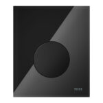 TECELOOP URINOIRBEDIENINGSPLAAT VAN GLAS INCL. CARTOUCHE - GLAS GLANZEND ZWART - TOETS GLANZEND ZWART