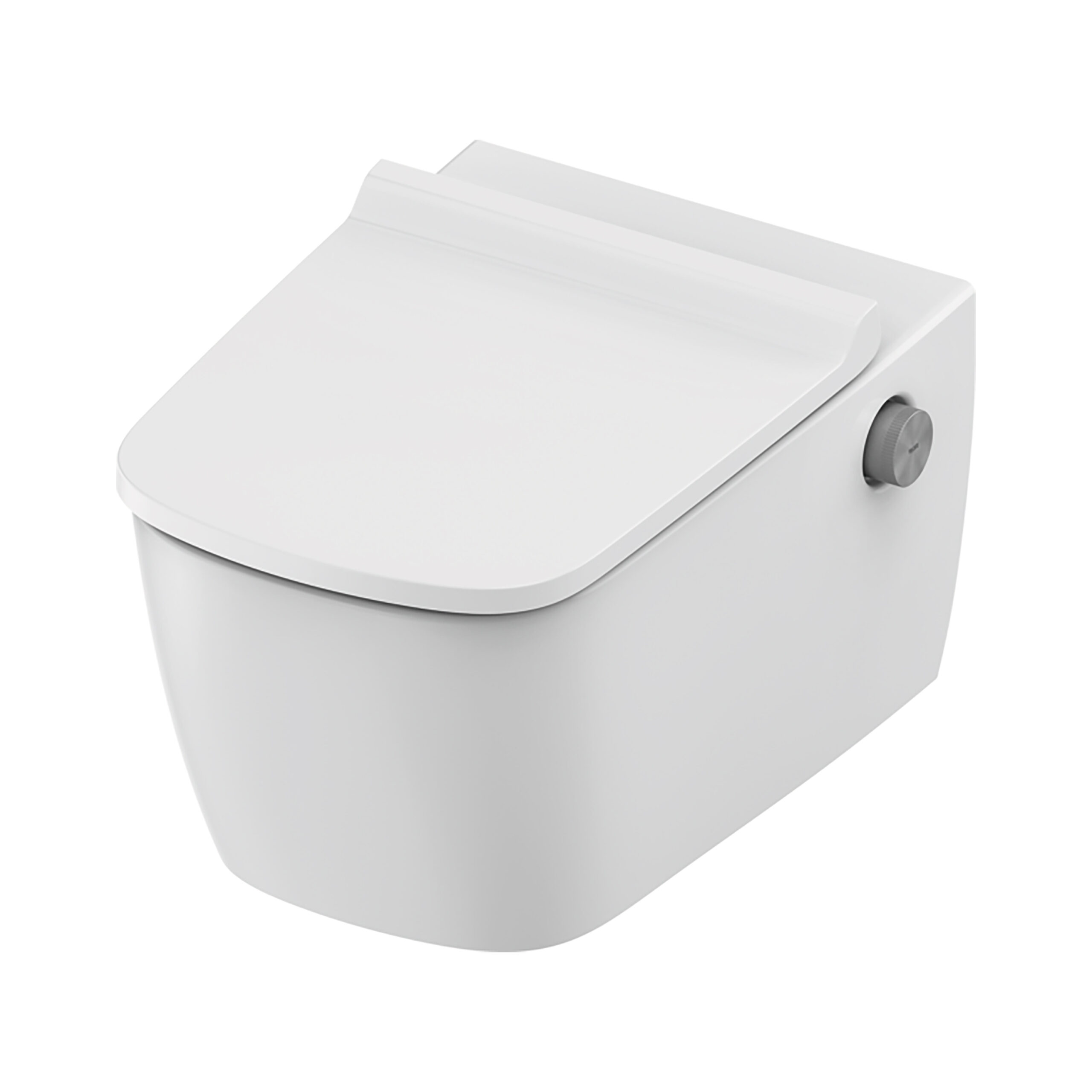 TECENEO WANDTOILET MET BIDET - MET BIDETKRAAN - WARM EN KOUD WATER - MET SLANKE DESIGNZITTING - 54 CM - GLANZEND WIT