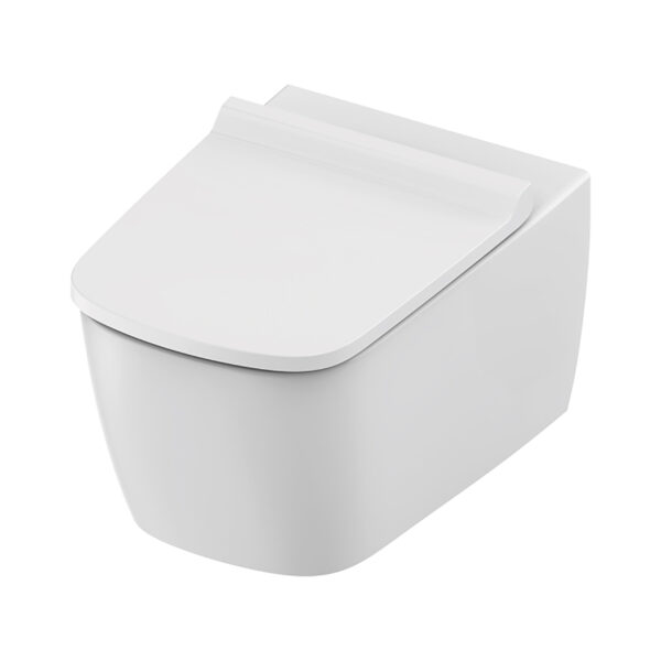 TECENEO WANDTOILET - MET SLANKE DESIGN ZITTING - 54 CM - GLANZEND WIT