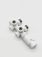 VANNE DE RADIATEUR ERFU - DESIGN - THERMOSTATIQUE - RACCORDEMENT MUR ET SOL - 1/2MX16/2 M30 - BLANC MAT – Image 2