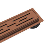 ALONI SHOWER DRAIN – WITH GRATE – COMPLETE – 60CM – BRUSHED COPPER - Image 2